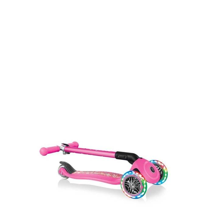 Hulajnoga 3-kołowa Globber Primo Foldable Fantasy Lights / Neon Pink - Flowers 434-110