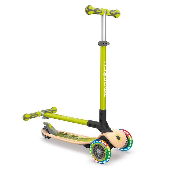 Hulajnoga 3-kołowa Globber Primo Foldable Wood Lights 436-106 Lime Green